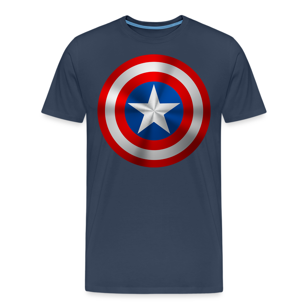 Herren America T-Shirt Rundhals Unisex Sommer Streetwear - Navy