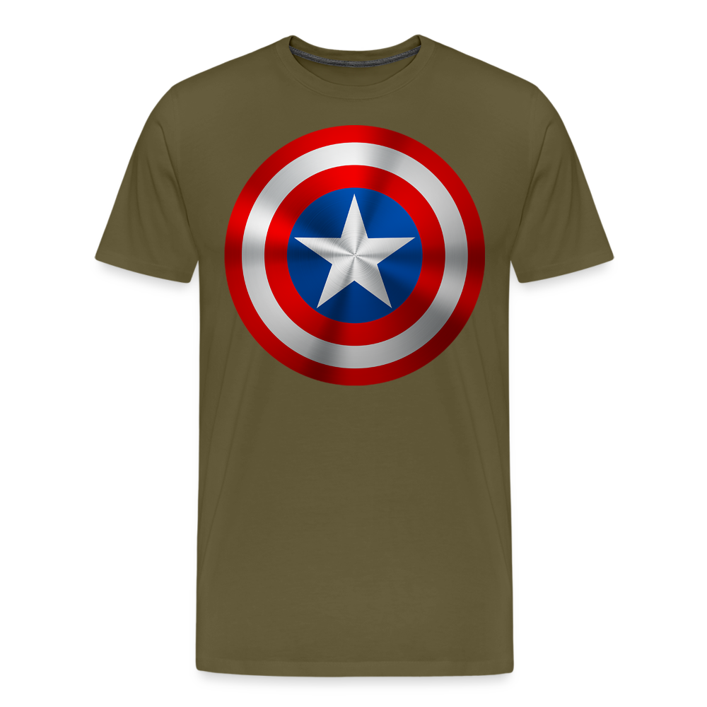 Herren America T-Shirt Rundhals Unisex Sommer Streetwear - Khaki