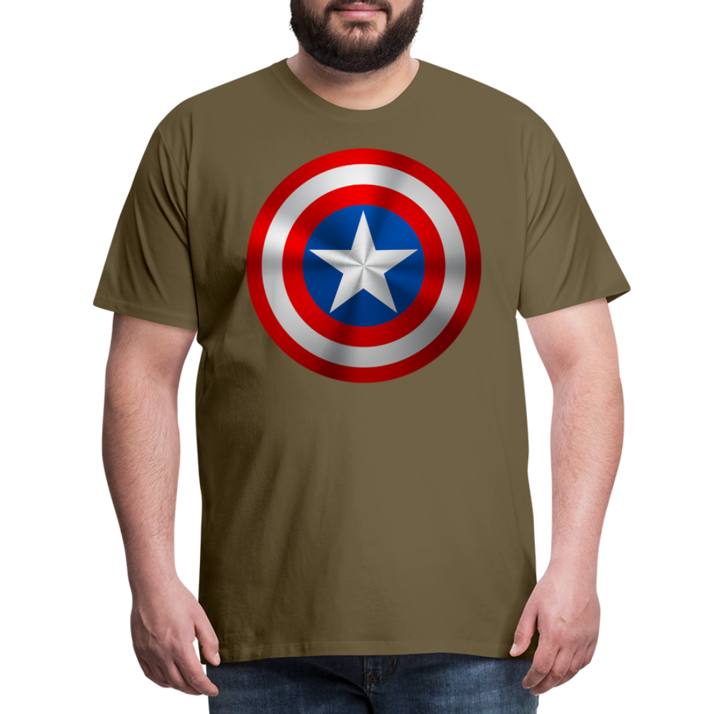 Herren America T-Shirt Rundhals Unisex Sommer Streetwear - Khaki