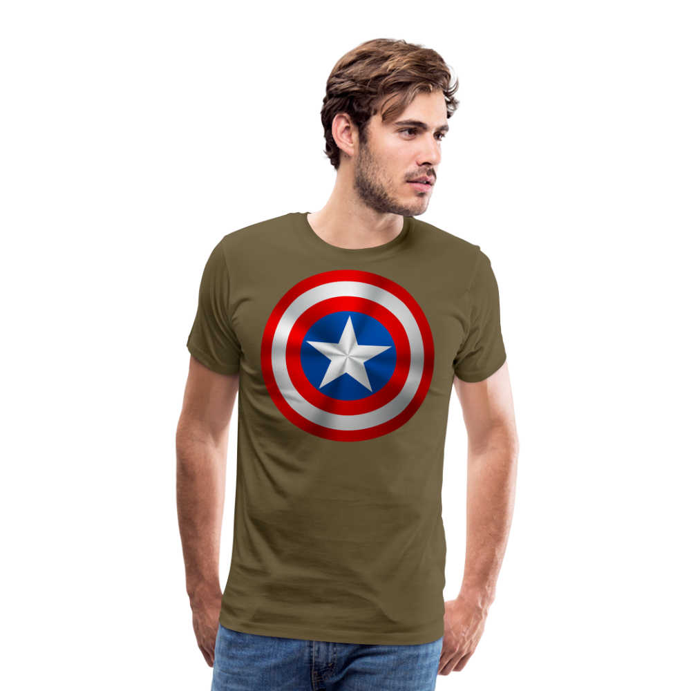 Herren America T-Shirt Rundhals Unisex Sommer Streetwear - Khaki