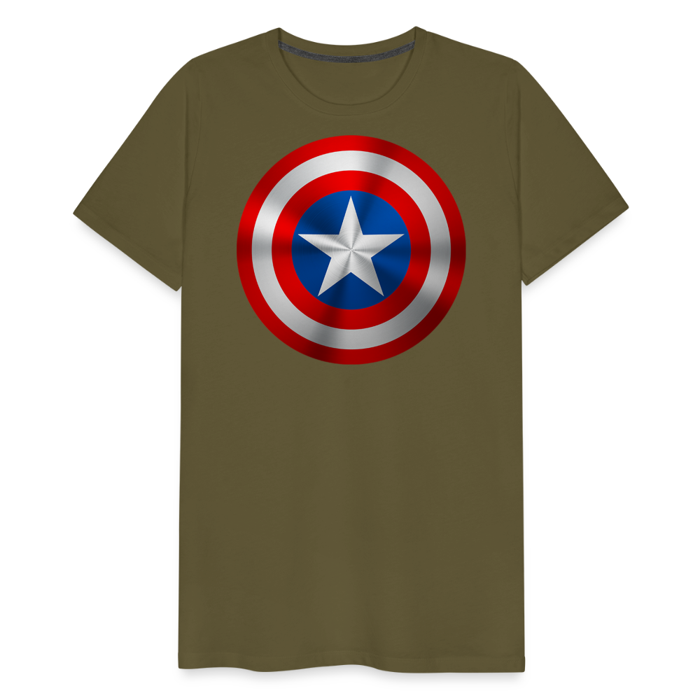 Herren America T-Shirt Rundhals Unisex Sommer Streetwear - Khaki