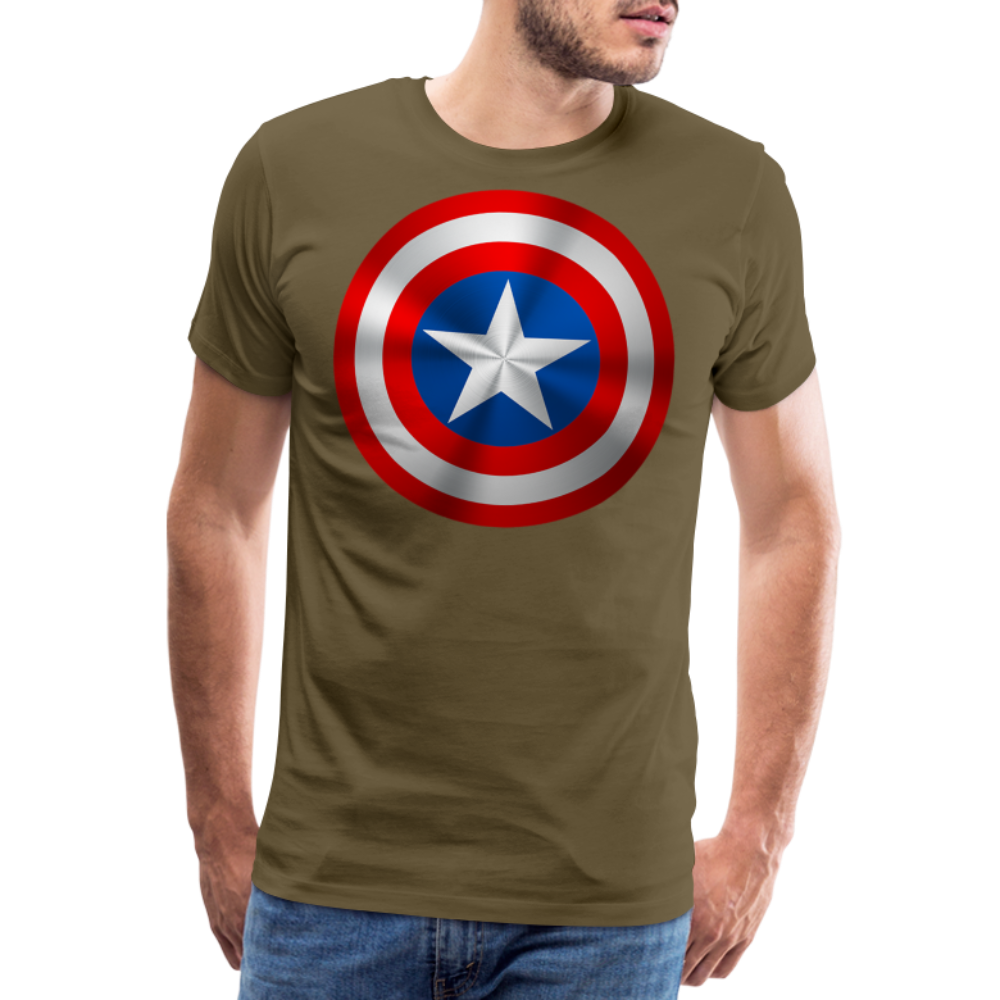 Herren America T-Shirt Rundhals Unisex Sommer Streetwear - Khaki