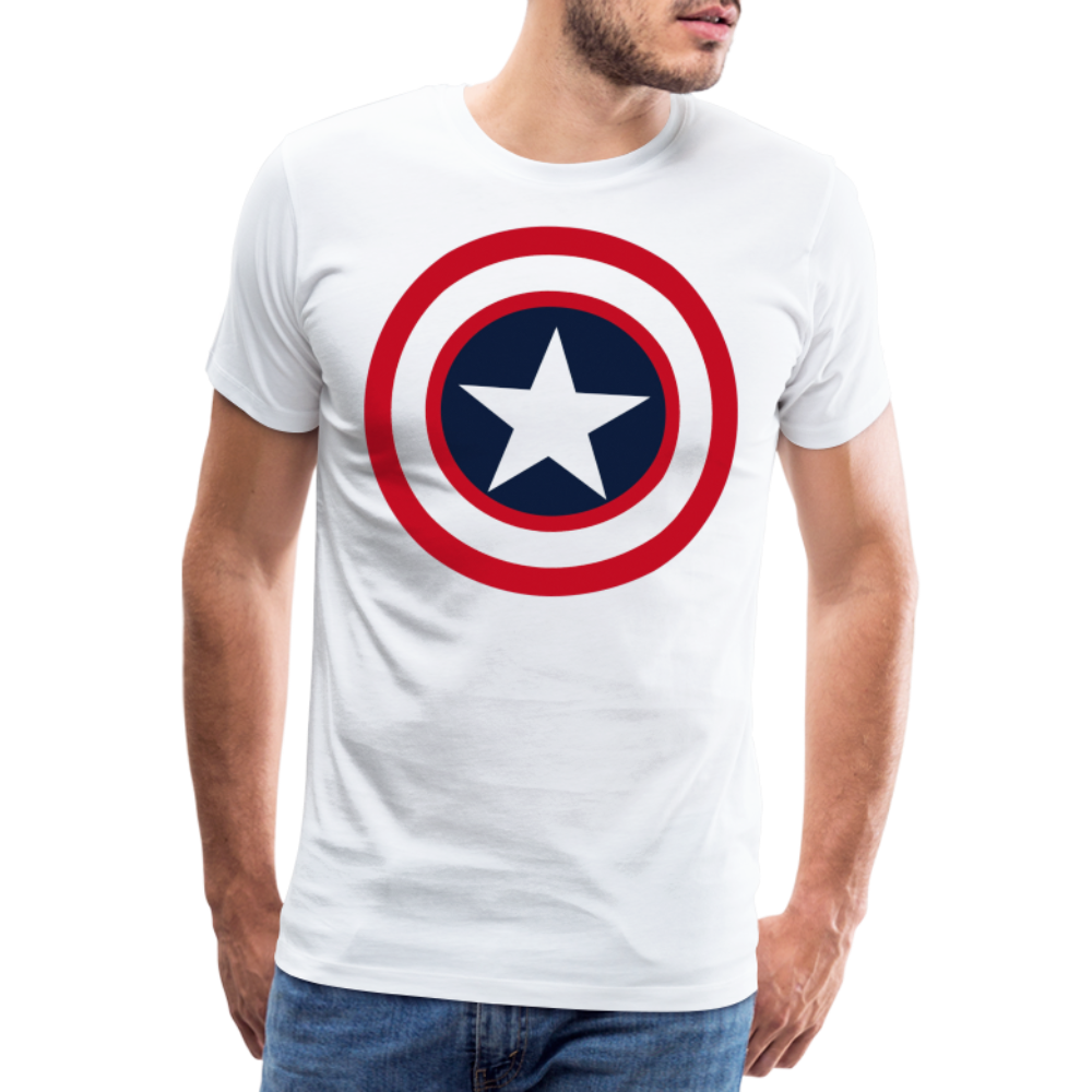 Herren America T-Shirt Rundhals Unisex Fashion Sommer Streetwear 100% Baumwolle - weiß