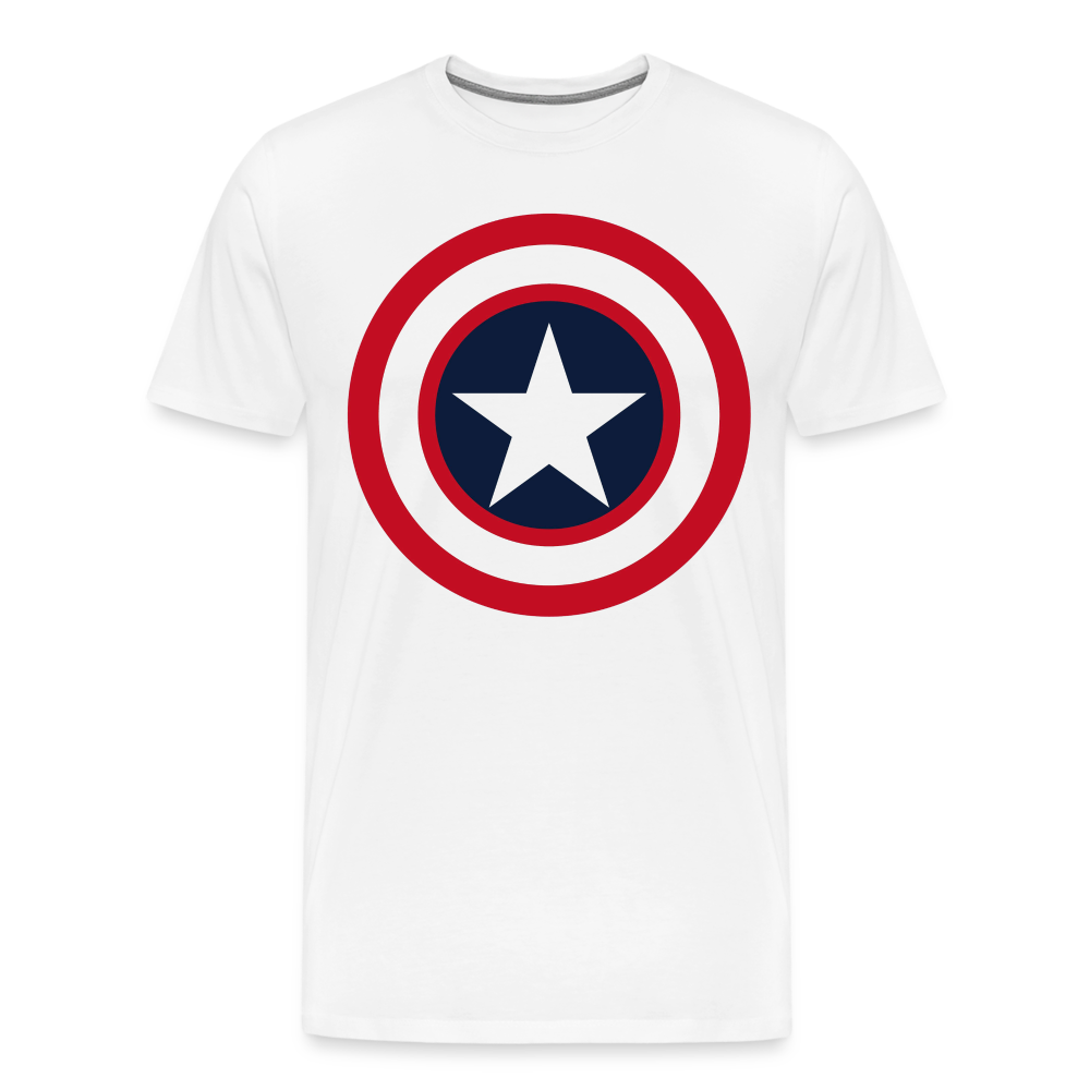 Herren America T-Shirt Rundhals Unisex Fashion Sommer Streetwear 100% Baumwolle - weiß