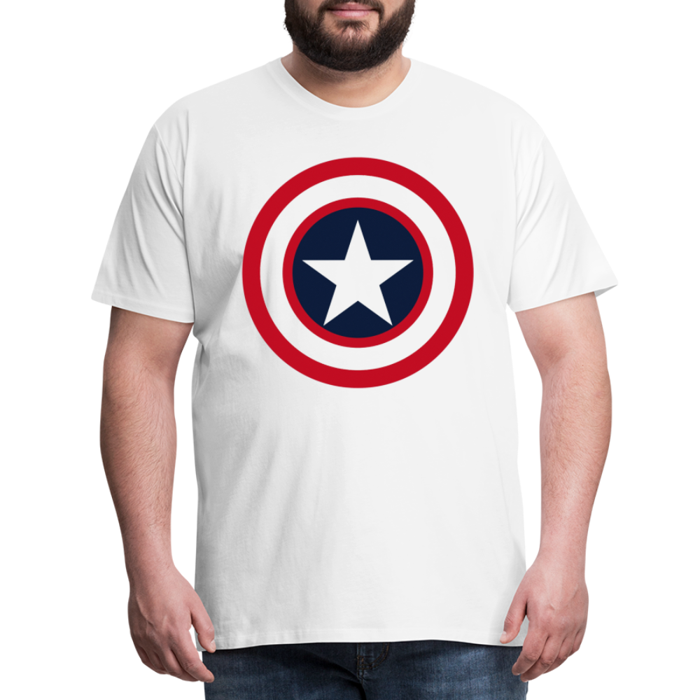 Herren America T-Shirt Rundhals Unisex Fashion Sommer Streetwear 100% Baumwolle - weiß