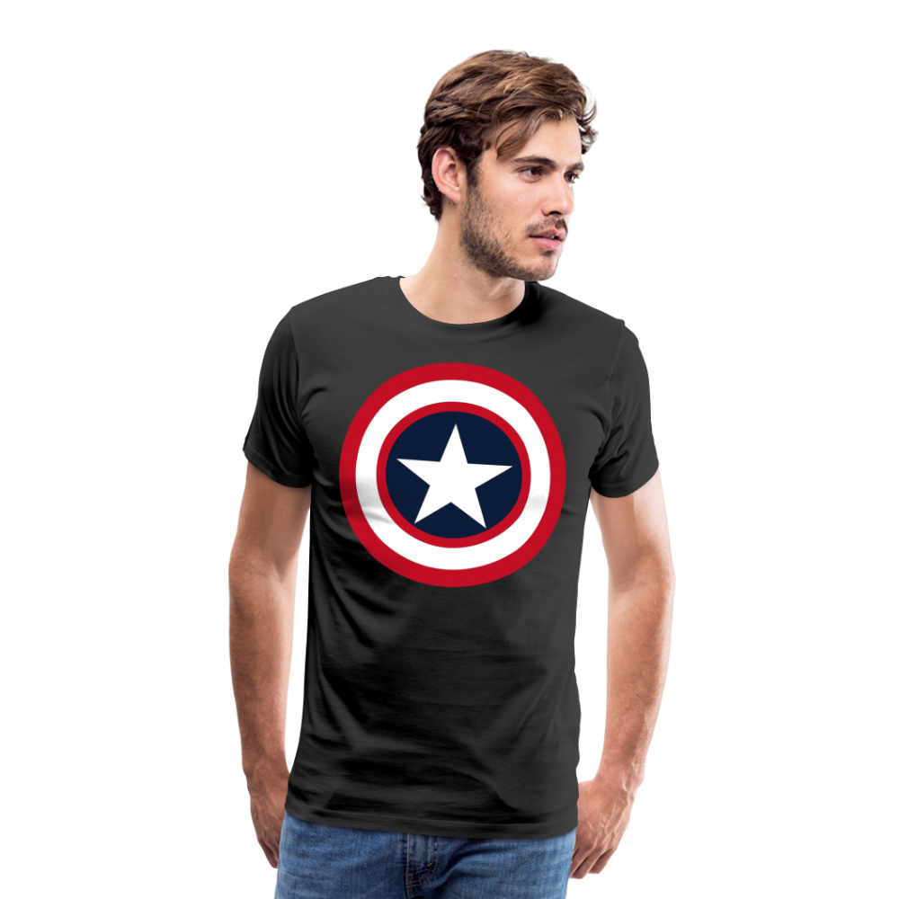 Herren America T-Shirt Rundhals Unisex Fashion Sommer Streetwear 100% Baumwolle - Schwarz