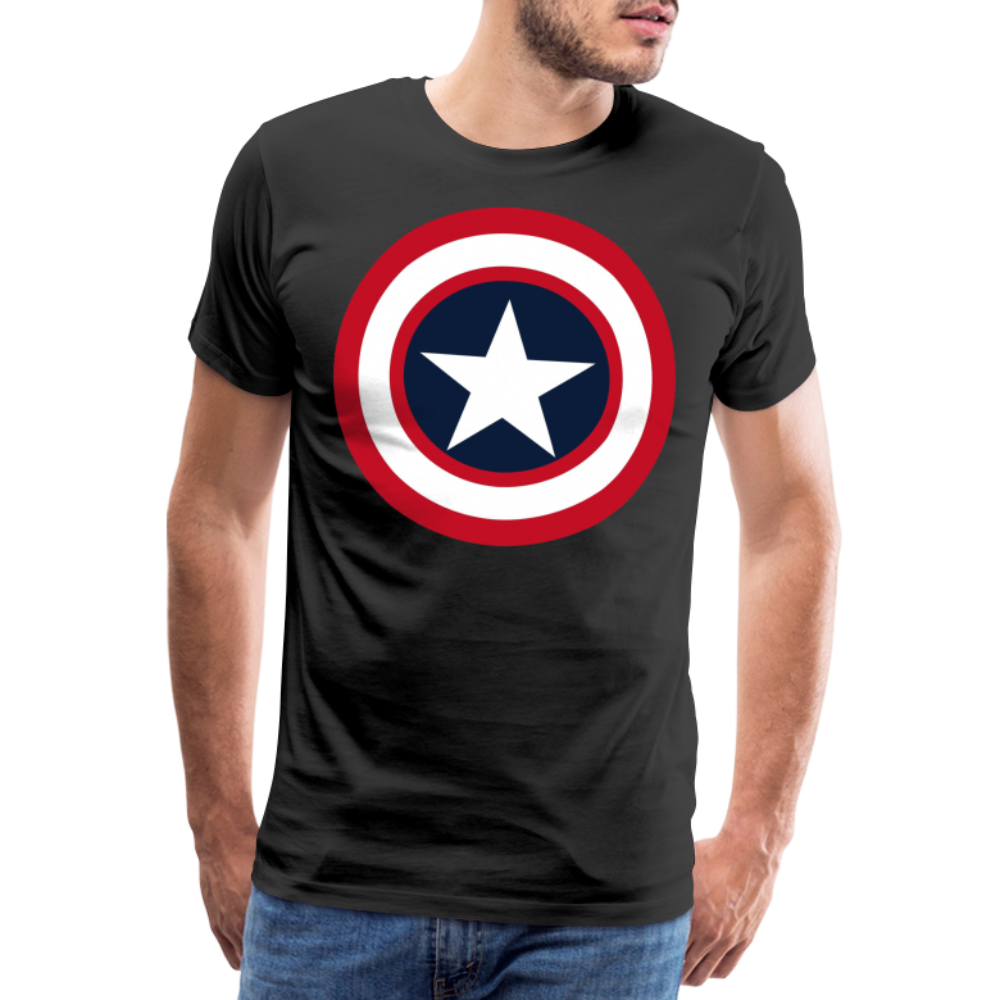 Herren America T-Shirt Rundhals Unisex Fashion Sommer Streetwear 100% Baumwolle - Schwarz