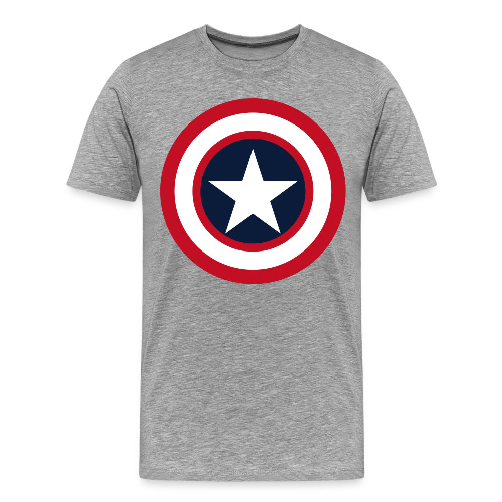 Herren America T-Shirt Rundhals Unisex Fashion Sommer Streetwear 100% Baumwolle - Grau meliert