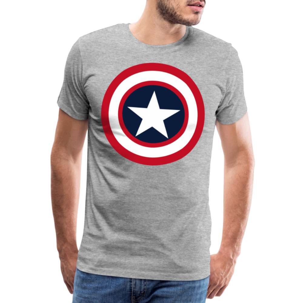 Herren America T-Shirt Rundhals Unisex Fashion Sommer Streetwear 100% Baumwolle - Grau meliert