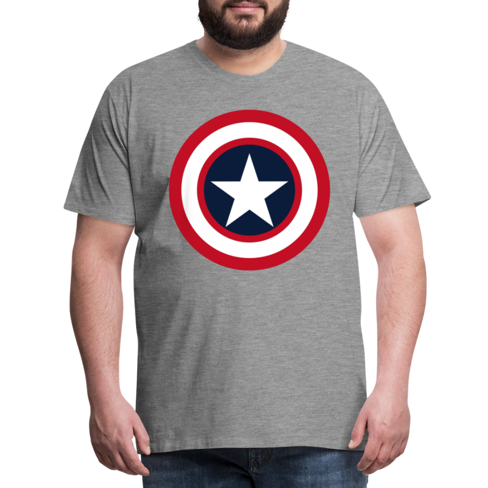 Herren America T-Shirt Rundhals Unisex Fashion Sommer Streetwear 100% Baumwolle - Grau meliert
