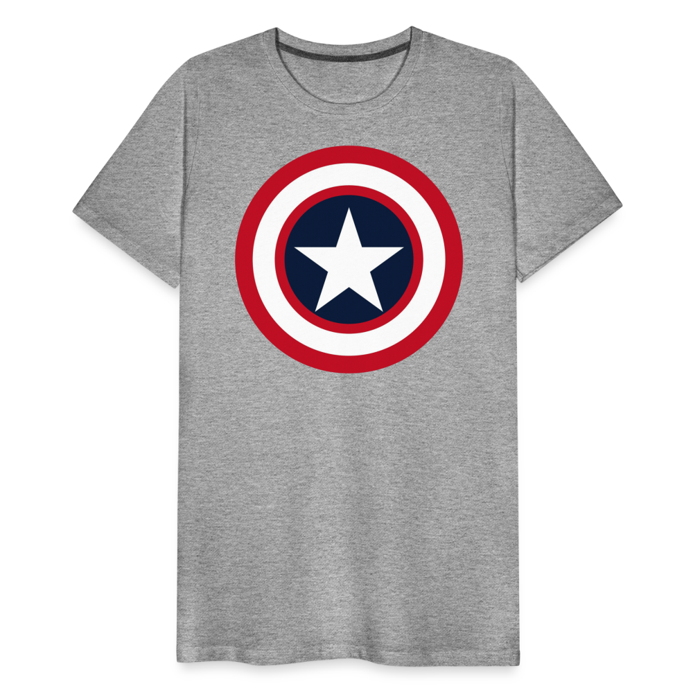Herren America T-Shirt Rundhals Unisex Fashion Sommer Streetwear 100% Baumwolle - Grau meliert
