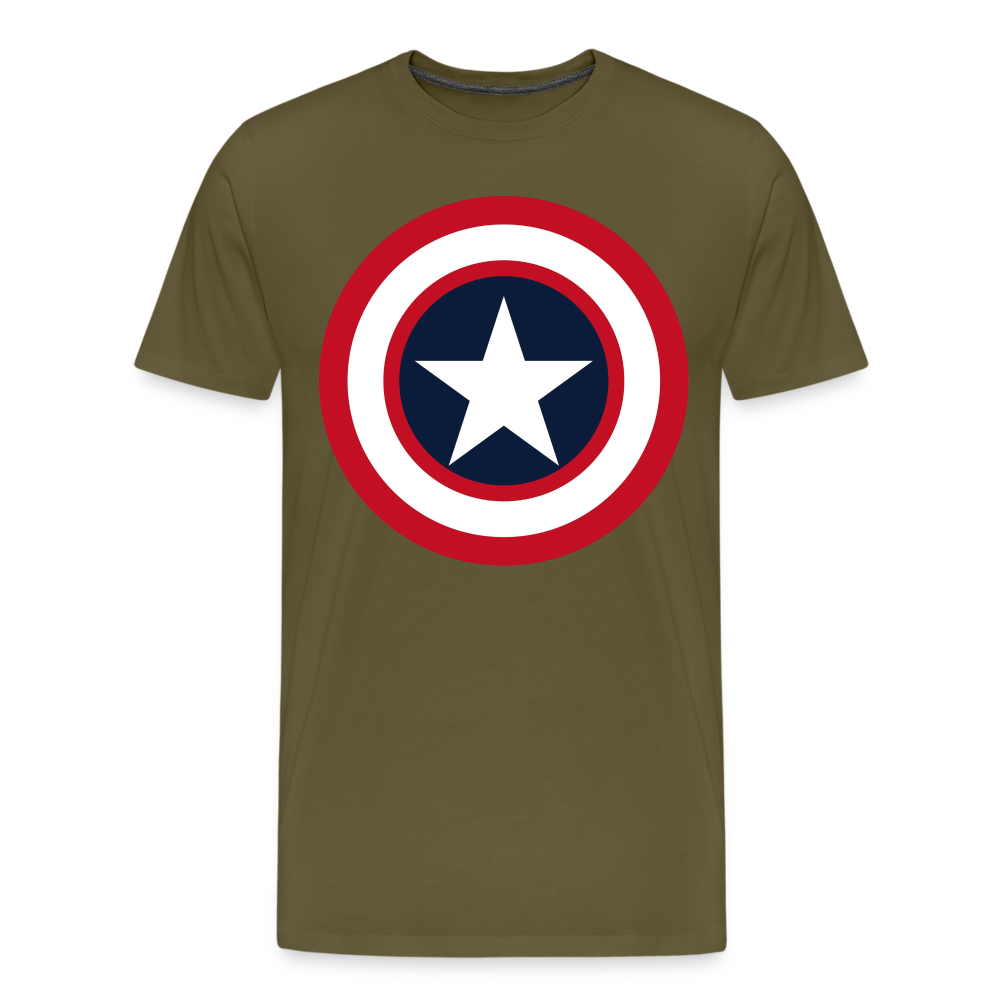 Herren America T-Shirt Rundhals Unisex Fashion Sommer Streetwear 100% Baumwolle - Khaki