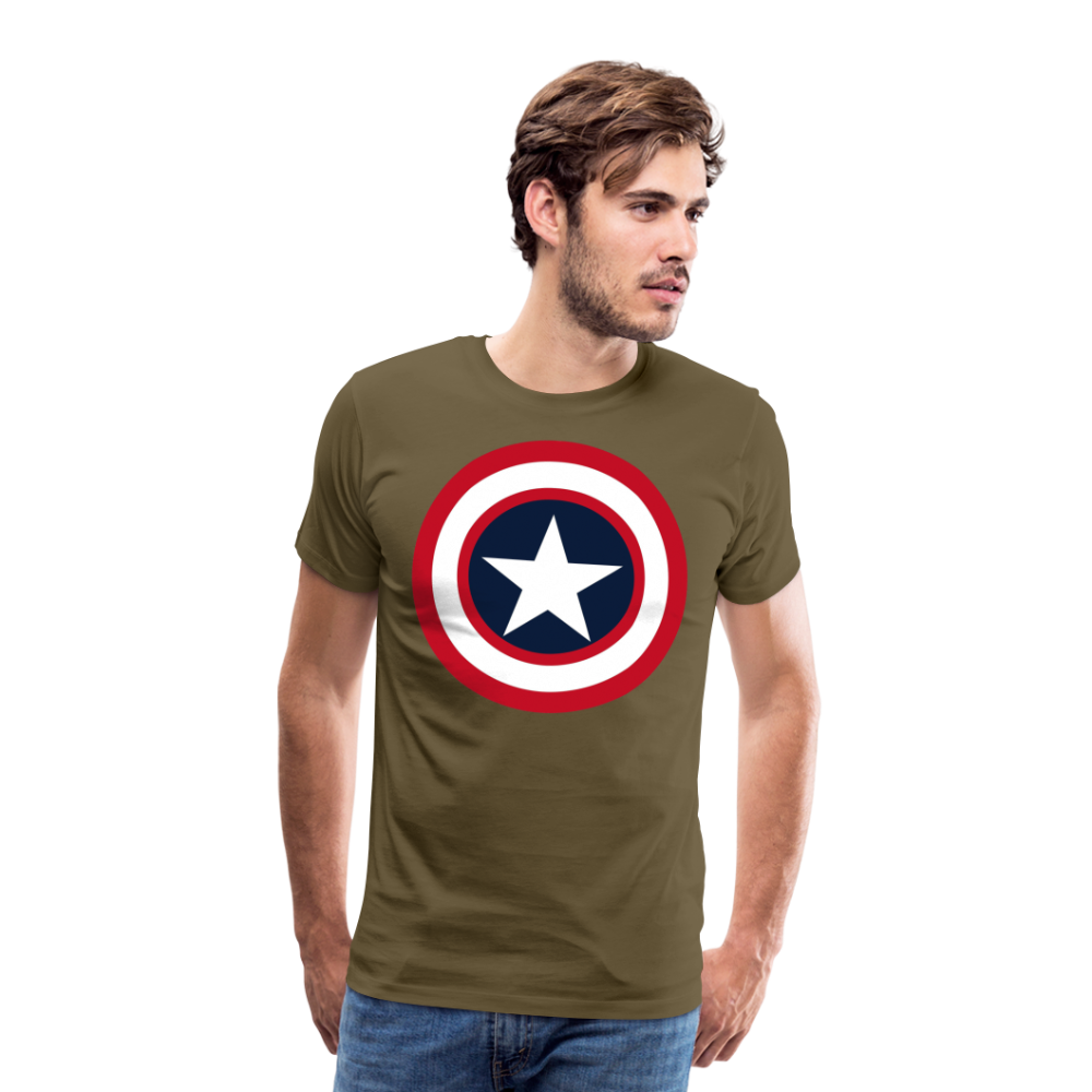 Herren America T-Shirt Rundhals Unisex Fashion Sommer Streetwear 100% Baumwolle - Khaki