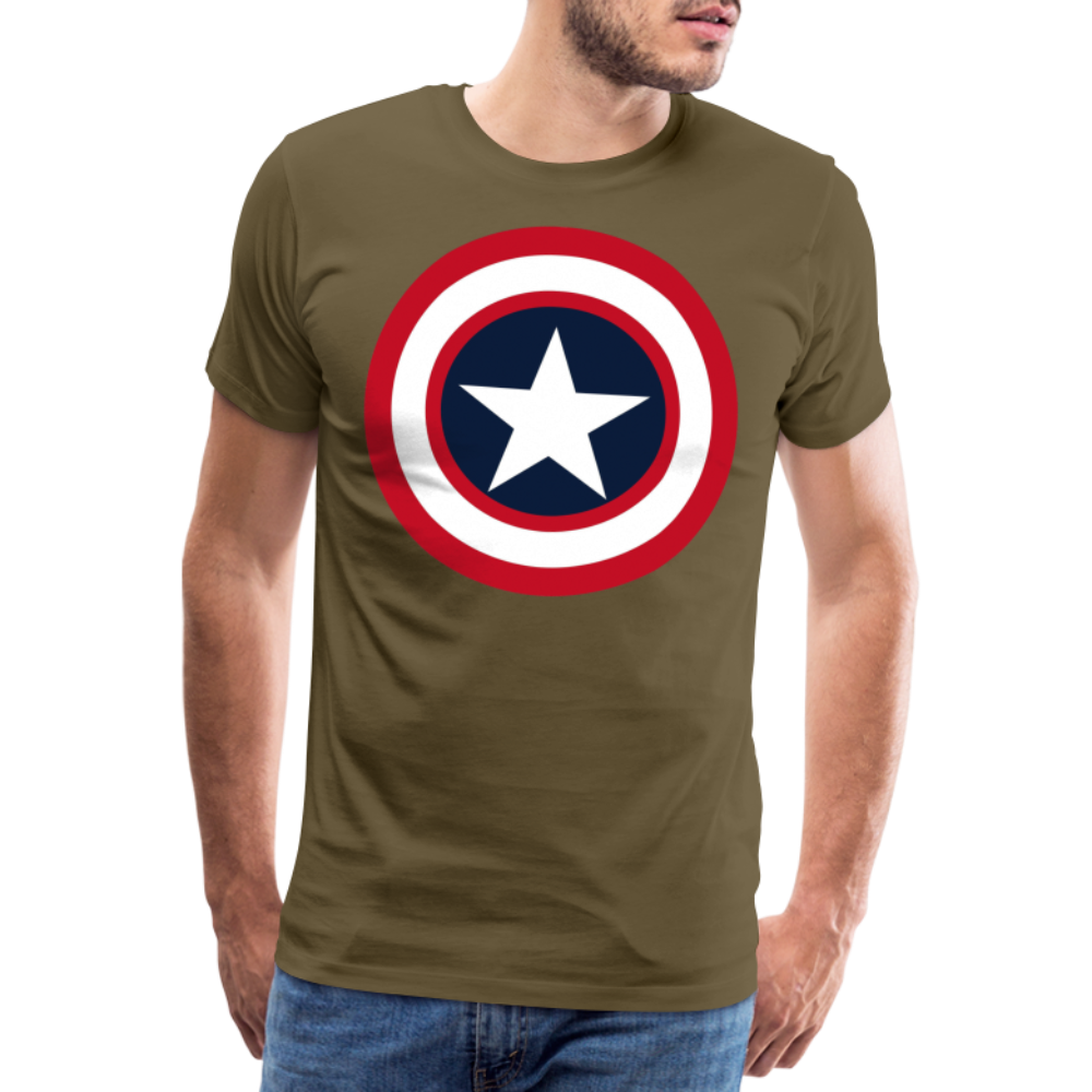 Herren America T-Shirt Rundhals Unisex Fashion Sommer Streetwear 100% Baumwolle - Khaki