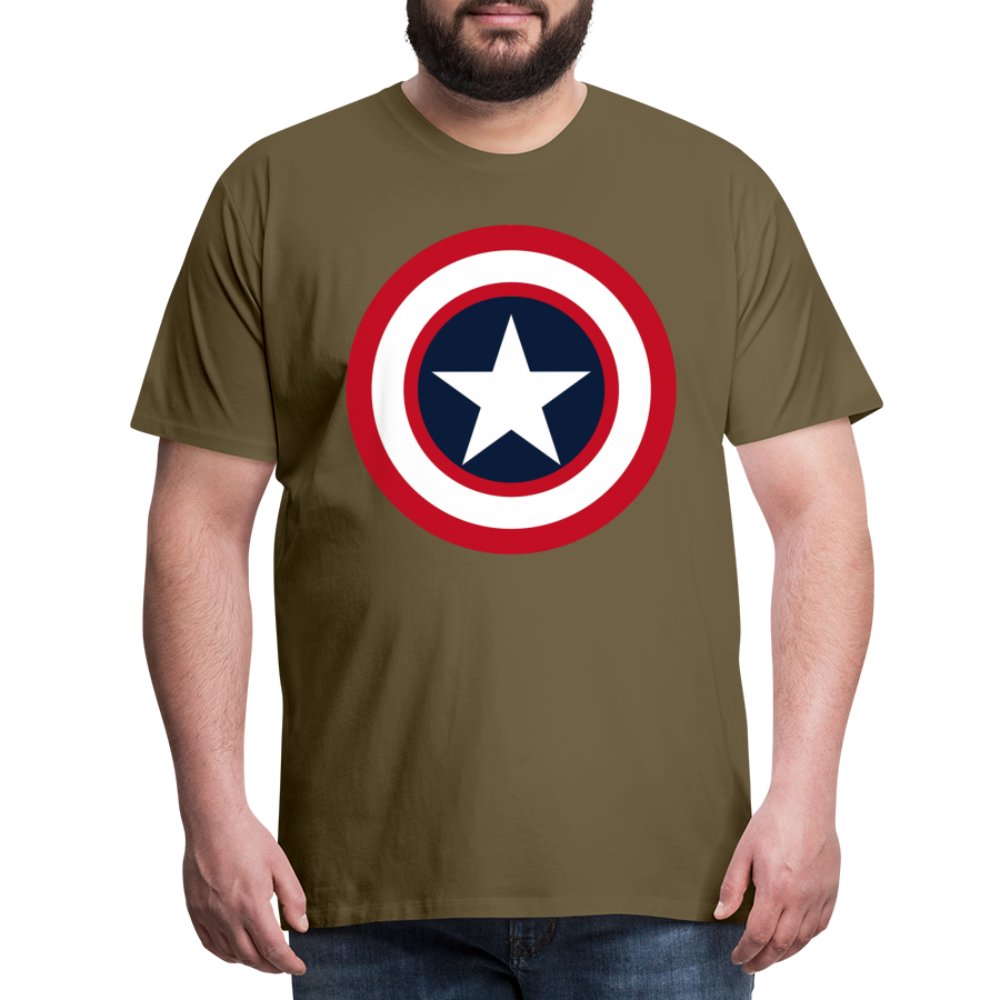 Herren America T-Shirt Rundhals Unisex Fashion Sommer Streetwear 100% Baumwolle - Khaki