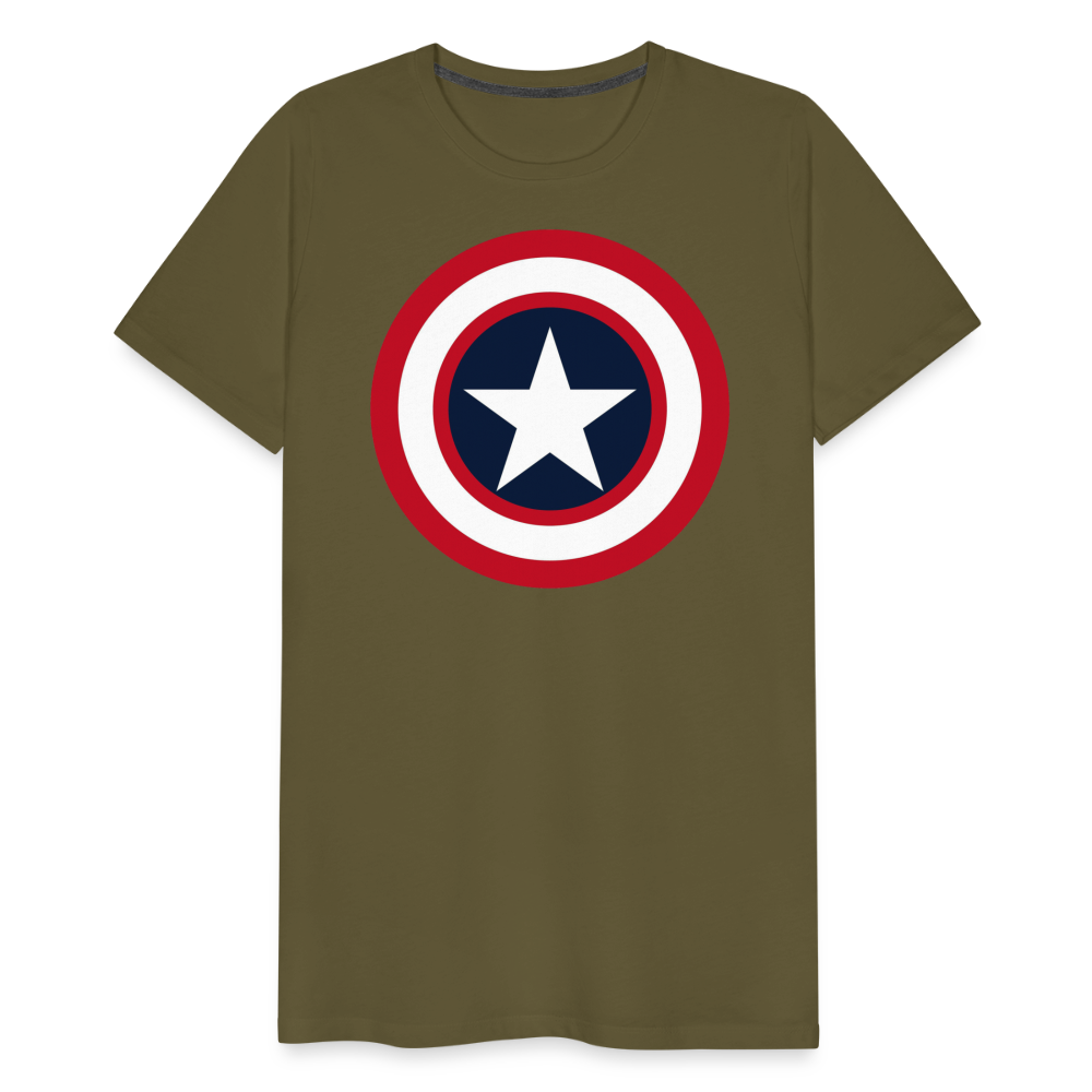 Herren America T-Shirt Rundhals Unisex Fashion Sommer Streetwear 100% Baumwolle - Khaki