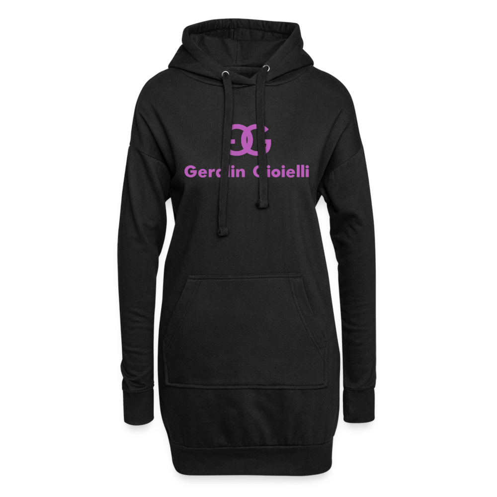 Geralin Gioielli Hoodie-Kleid Damen Kapuzenkleid Minikleid Hoodie Sweatshirt Longtop - Schwarz