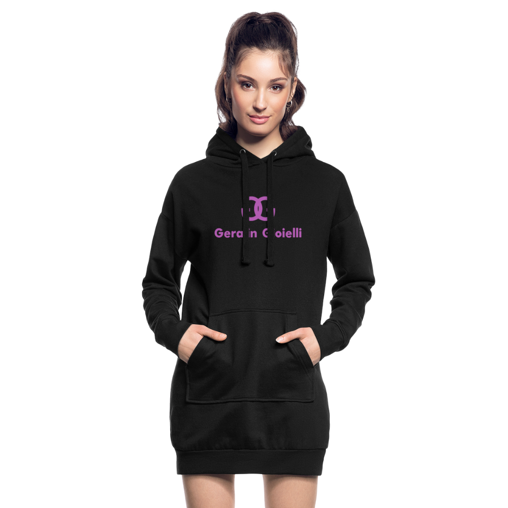 Geralin Gioielli Hoodie-Kleid Damen Kapuzenkleid Minikleid Hoodie Sweatshirt Longtop - Schwarz