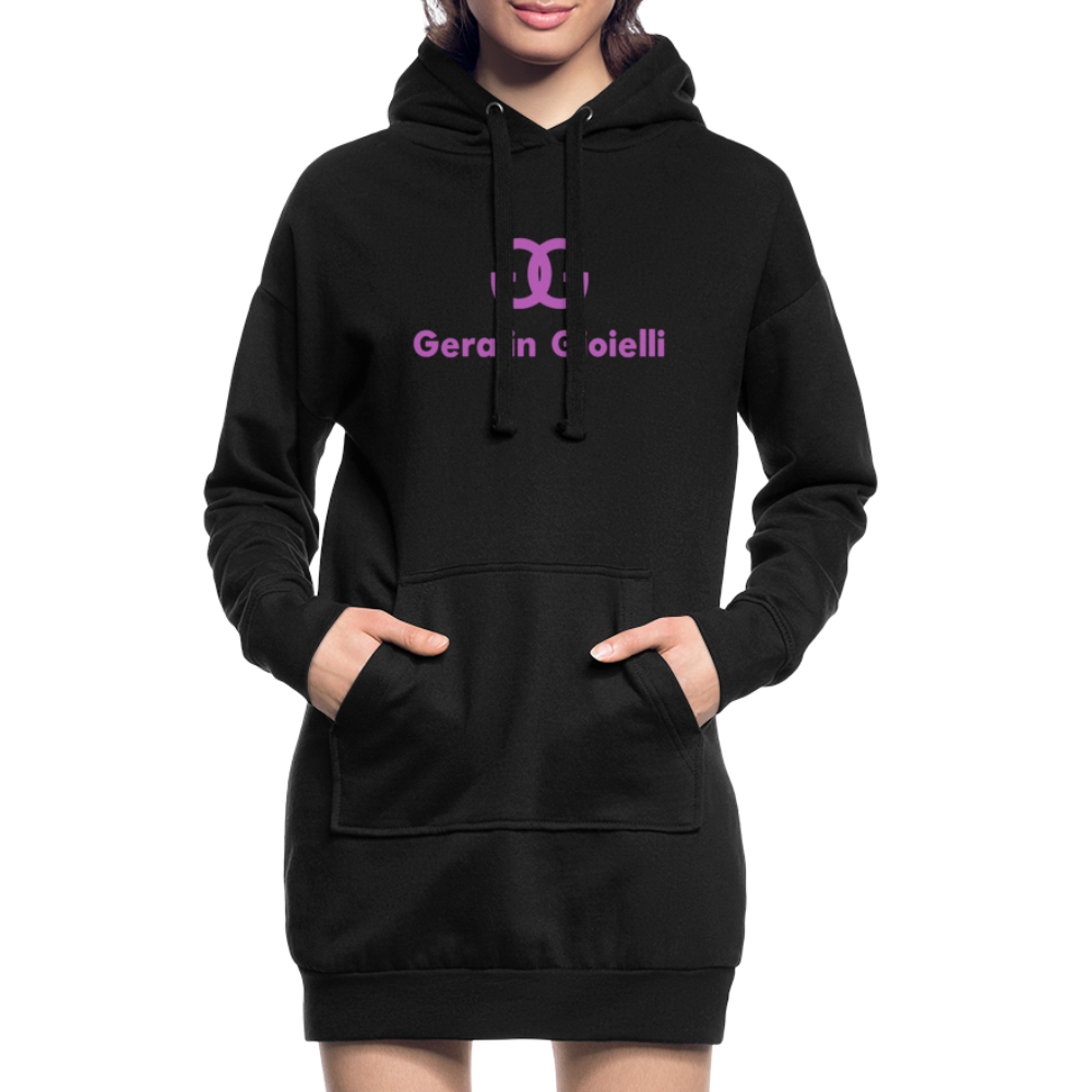 Geralin Gioielli Hoodie-Kleid Damen Kapuzenkleid Minikleid Hoodie Sweatshirt Longtop - Schwarz