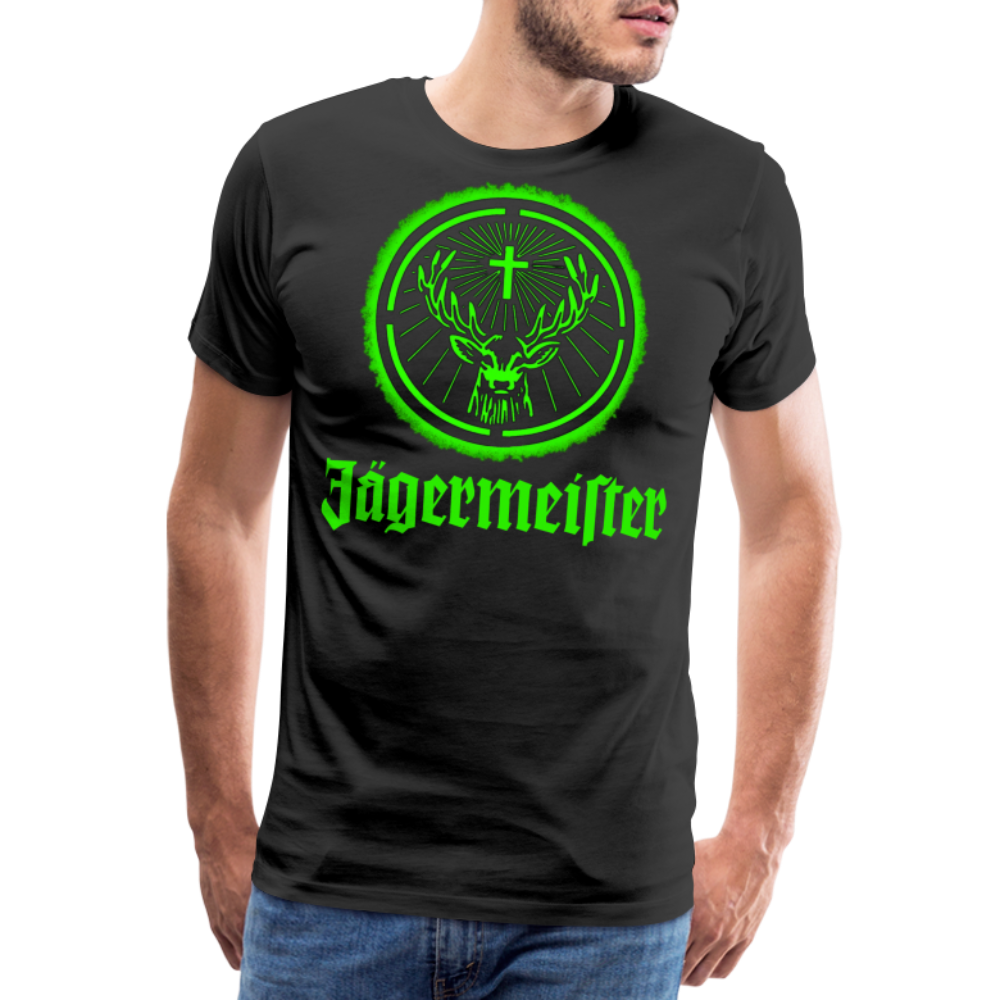 Fashion Herren Jägermeister T-Shirt Rundhals Unisex 100% Baumwolle Streetwear - Schwarz