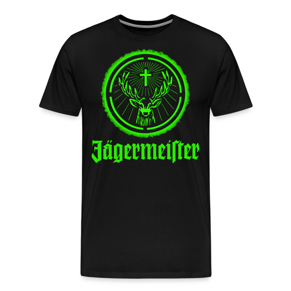 Fashion Herren Jägermeister T-Shirt Rundhals Unisex 100% Baumwolle Streetwear - Schwarz