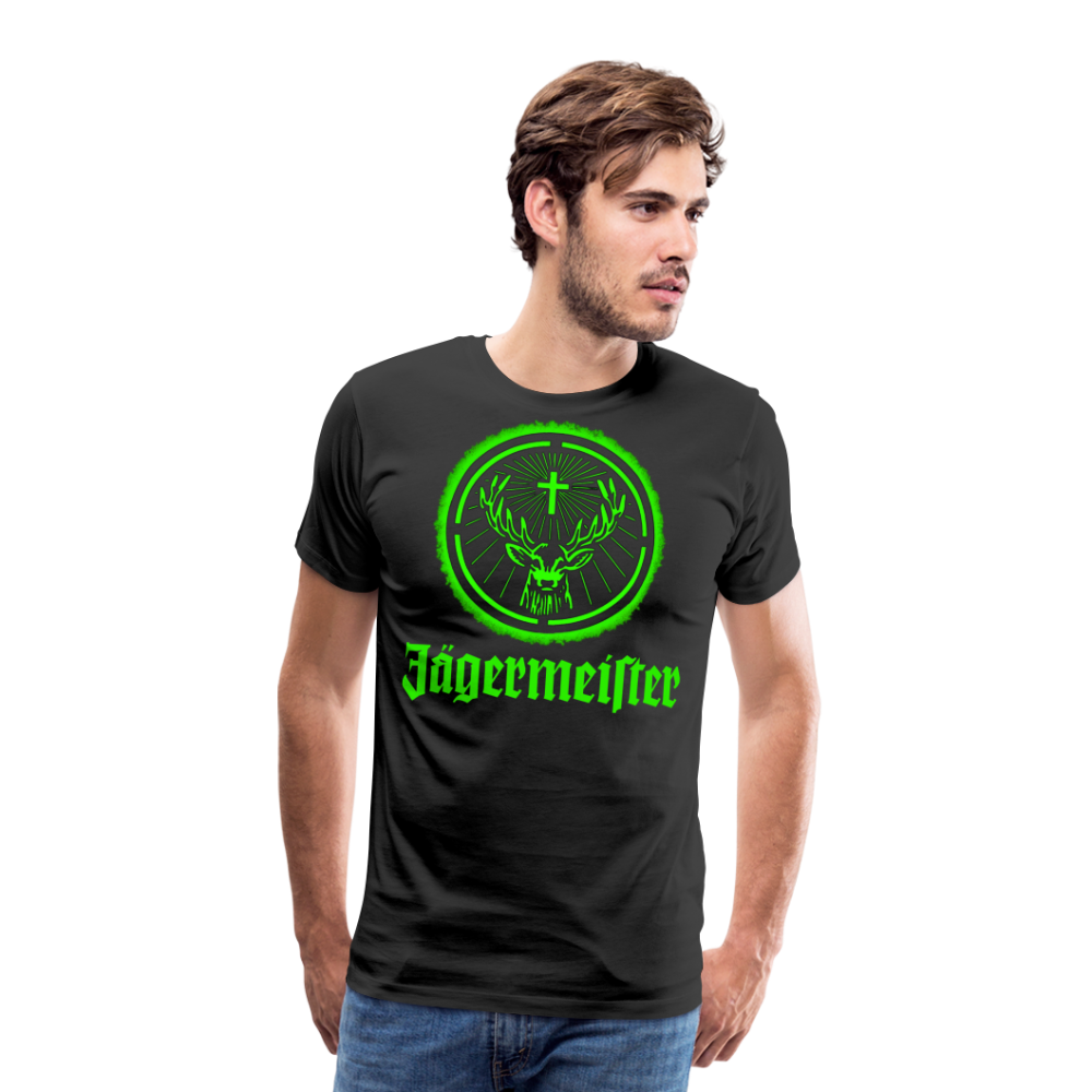 Fashion Herren Jägermeister T-Shirt Rundhals Unisex 100% Baumwolle Streetwear - Schwarz