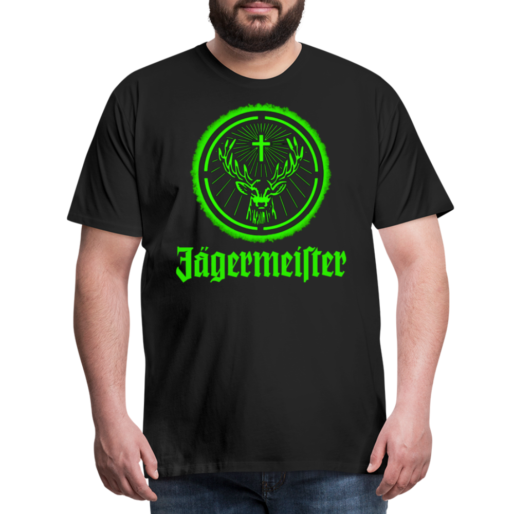 Fashion Herren Jägermeister T-Shirt Rundhals Unisex 100% Baumwolle Streetwear - Schwarz