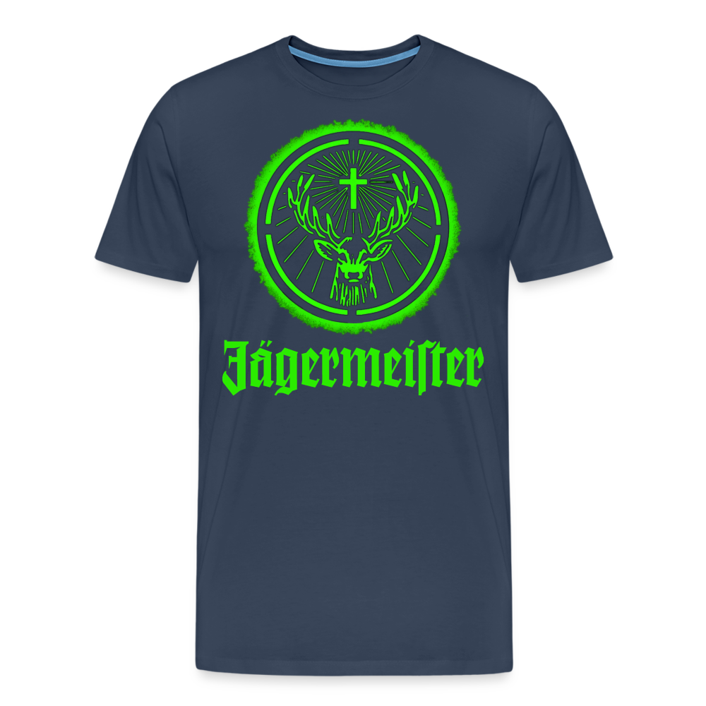 Fashion Herren Jägermeister T-Shirt Rundhals Unisex 100% Baumwolle Streetwear - Navy
