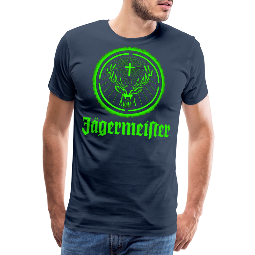 Fashion Herren Jägermeister T-Shirt Rundhals Unisex 100% Baumwolle Streetwear - Navy