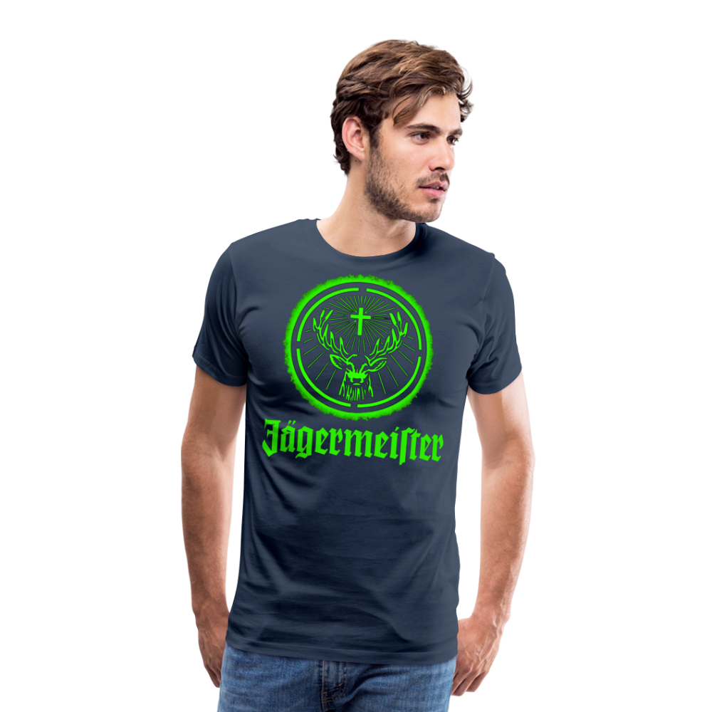Fashion Herren Jägermeister T-Shirt Rundhals Unisex 100% Baumwolle Streetwear - Navy