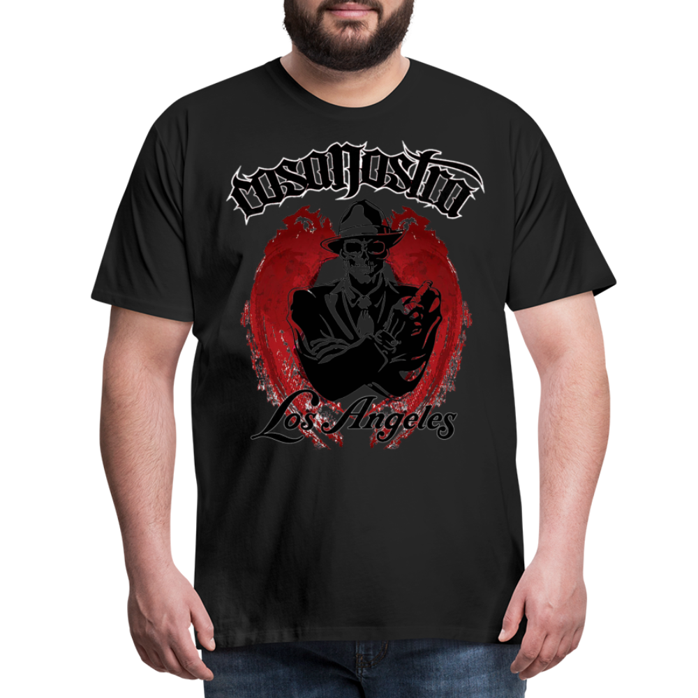 Herren COSA NOSTRA T-Shirt Rundhals Unisex Streetwear 100% Baumwolle - Schwarz