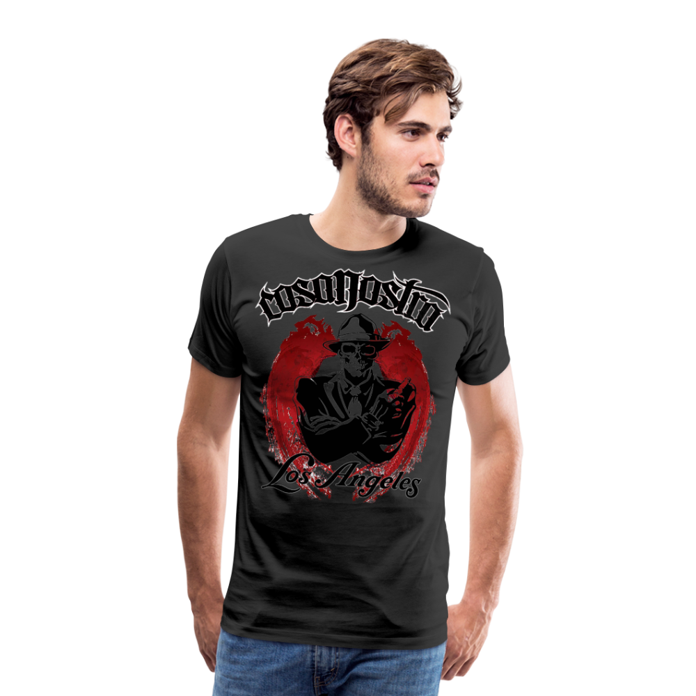 Herren COSA NOSTRA T-Shirt Rundhals Unisex Streetwear 100% Baumwolle - Schwarz