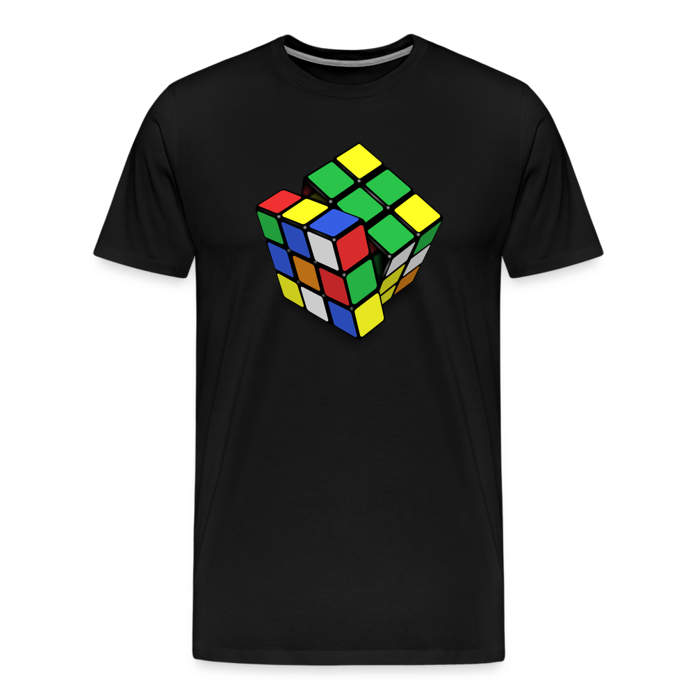 Herren nerdiges Cube T-Shirt Rundhals Unisex 100% Baumwolle Nerd Streetwear - Schwarz