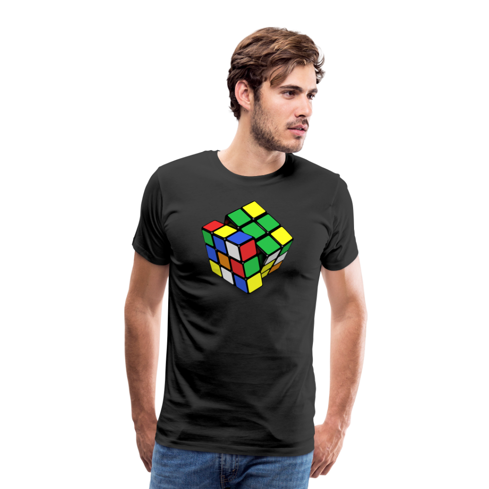 Herren nerdiges Cube T-Shirt Rundhals Unisex 100% Baumwolle Nerd Streetwear - Schwarz