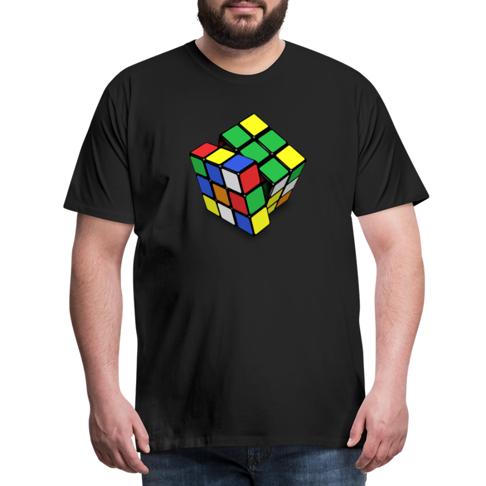 Herren nerdiges Cube T-Shirt Rundhals Unisex 100% Baumwolle Nerd Streetwear - Schwarz