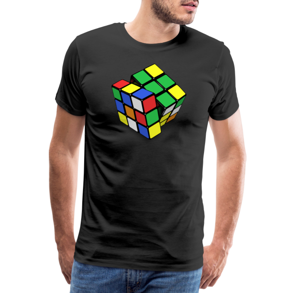 Herren nerdiges Cube T-Shirt Rundhals Unisex 100% Baumwolle Nerd Streetwear - Schwarz