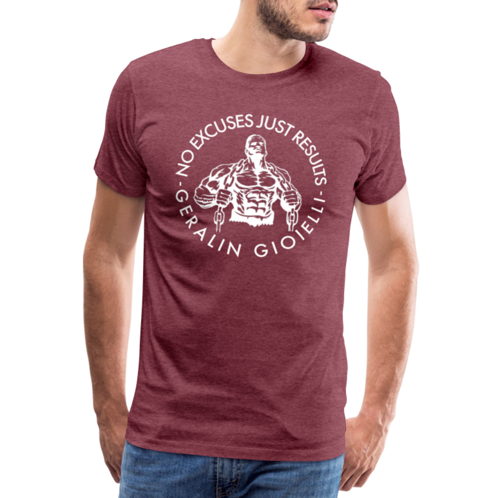 GYM Shirt Sport T-Shirt Men Herren Fitness Sportswear Unisex Streetwear - Bordeauxrot meliert