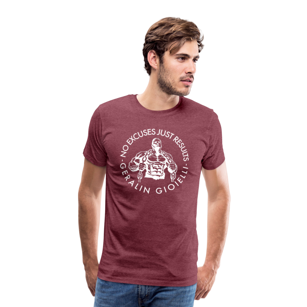 GYM Shirt Sport T-Shirt Men Herren Fitness Sportswear Unisex Streetwear - Bordeauxrot meliert