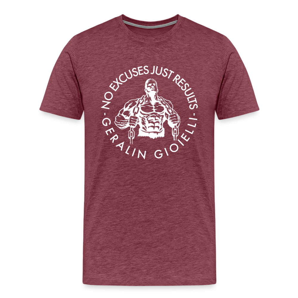 GYM Shirt Sport T-Shirt Men Herren Fitness Sportswear Unisex Streetwear - Bordeauxrot meliert