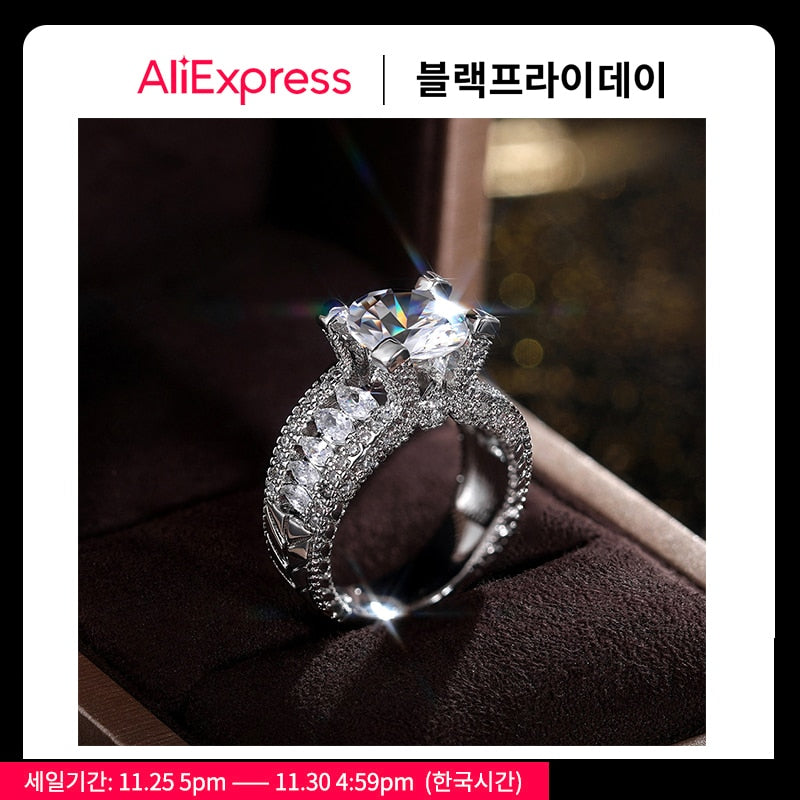 Massiv Sterling Silber 925 Ring filigran Fashion Damenring mit 3A Zirkonia