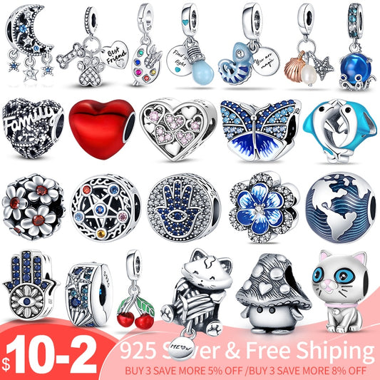 Charms Anhänger 925 Sterling Silber Charm Armband verschiedene Themen Damen Geschenk