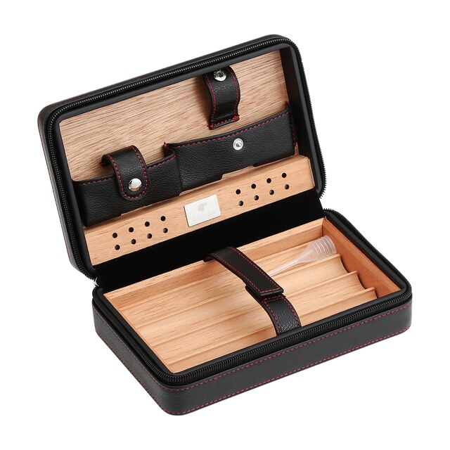 COHIBA Leder Reise Humidor Zigarre Box Zeder Holz Tragbare