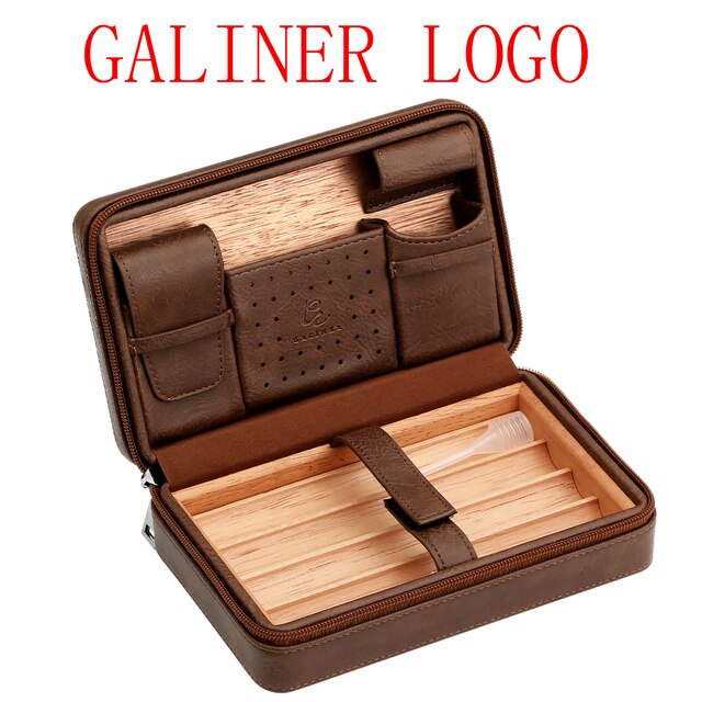 COHIBA Leder Reise Humidor Zigarre Box Zeder Holz Tragbare