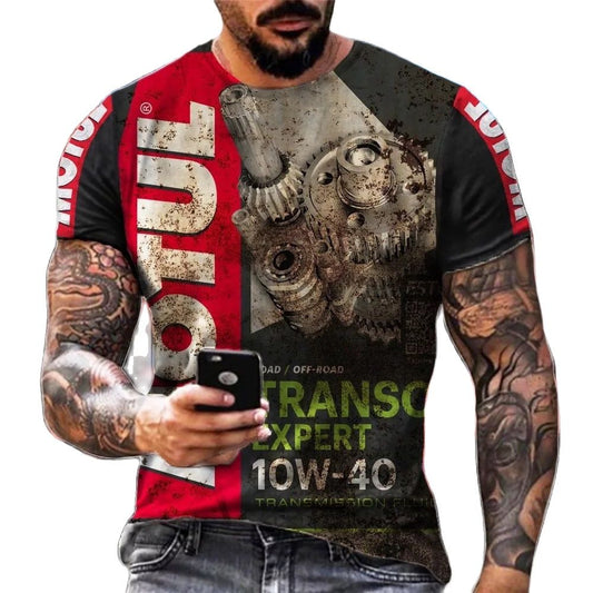 Männer Metal Retro Vintage 3D T-Shirt Rundhals Unisex Sommer Streetwear