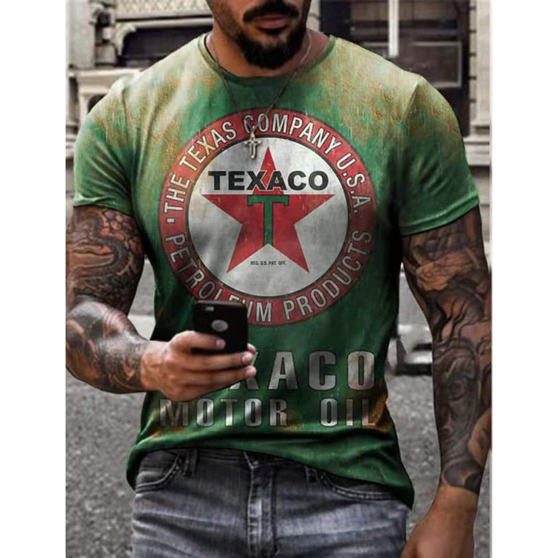 Herren Fashion Vintage 3D T-Shirt Rundhals Unisex Sommer Streetwear