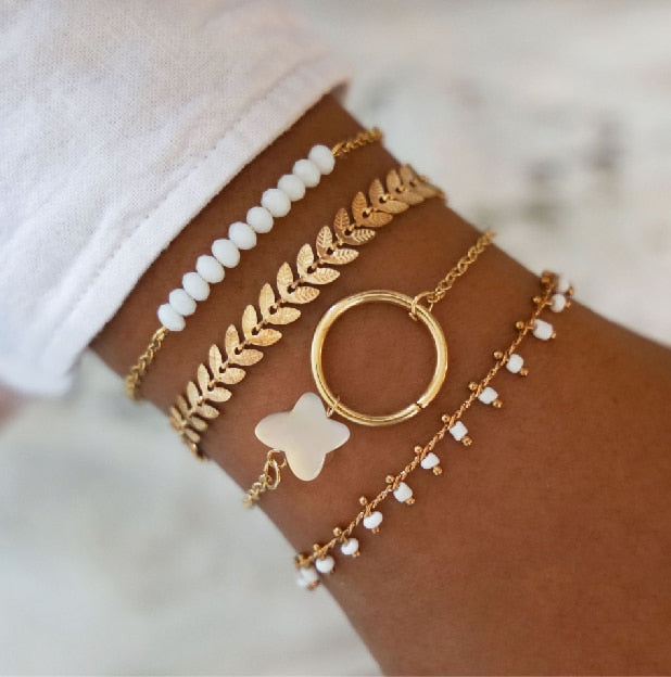 SET Armband Damen  Freundschaftsarmband Yoga Bettelarmbänder Makramee