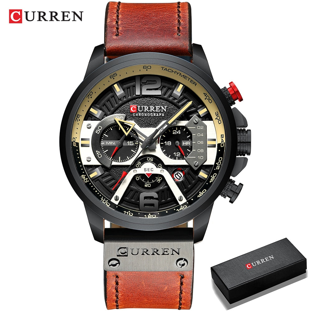 Herren Armbanduhr Silber Schwarz Edelstahl Fashion Luxus Chronograph  Business