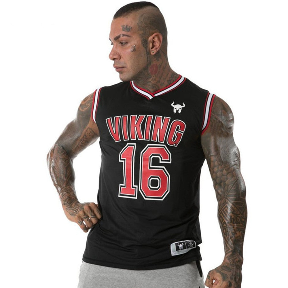 Tanktop T-Shirt Muskelshirt Achselshirt Sport Basic Unifarben Herren Vikings