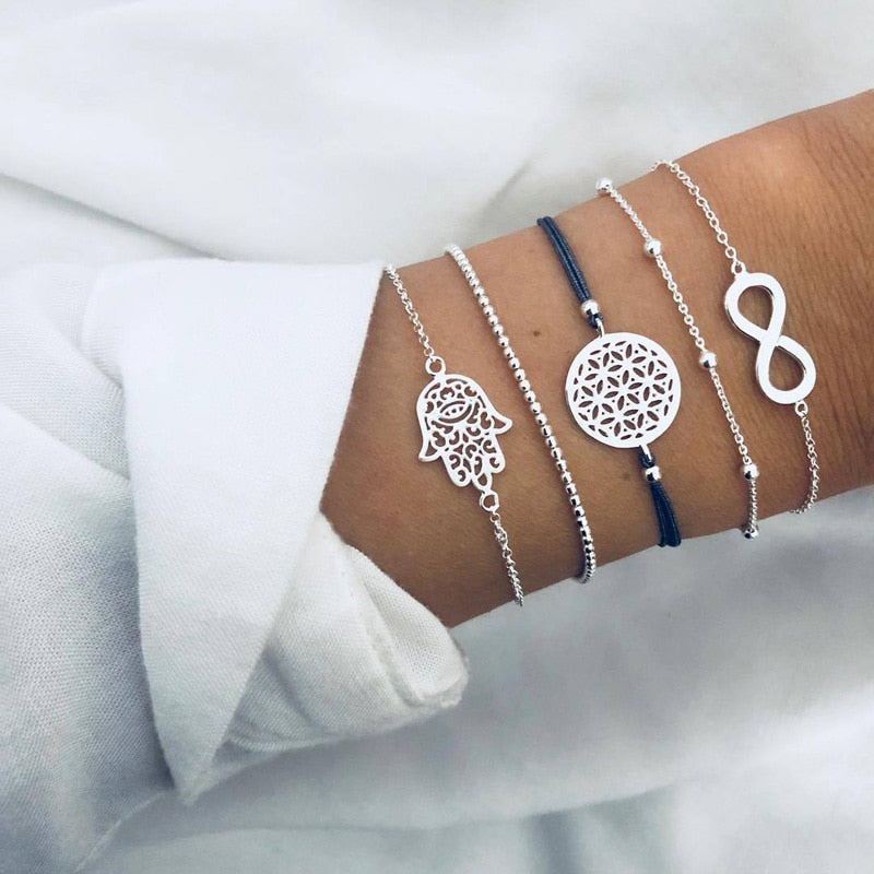 SET Armband Damen  Freundschaftsarmband Yoga Bettelarmbänder Makramee