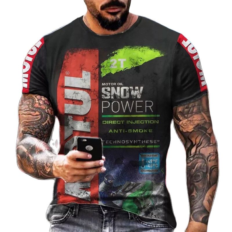 Männer Metal Retro Vintage 3D T-Shirt Rundhals Unisex Sommer Streetwear